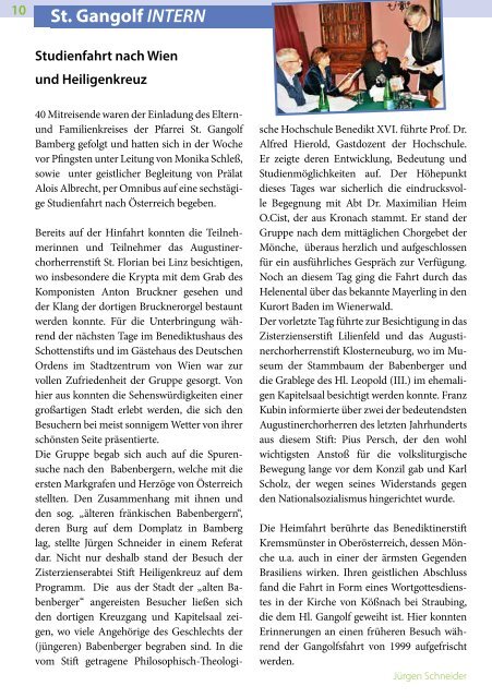 Pfarrbrief September 2013 - St. Gangolf