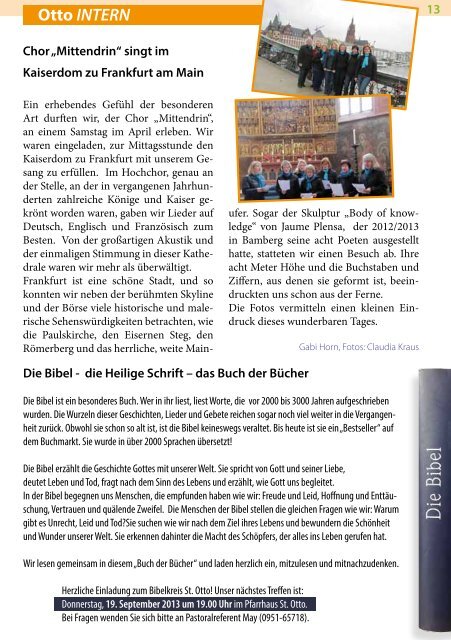 Pfarrbrief September 2013 - St. Gangolf