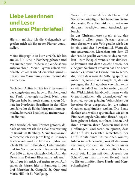 Pfarrbrief September 2013 - St. Gangolf