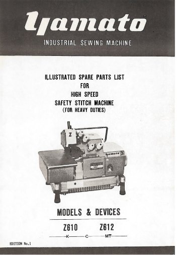 Parts book for Yamato Z610, Z612