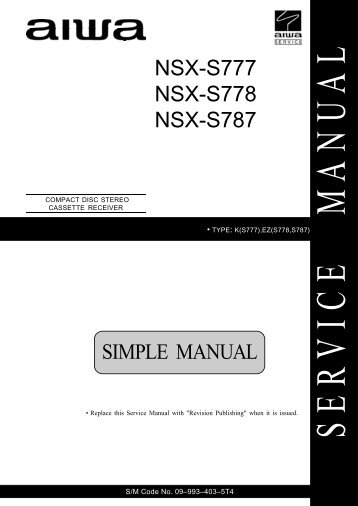 SIMPLE MANUAL NSX-S777 NSX-S778 NSX-S787