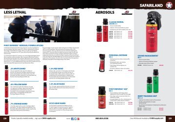 SAFARILAND LESS LETHAL AEROSOLS - Chief Supply