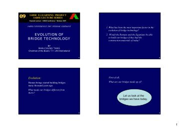 EVOLUTION OF BRIDGE TECHNOLOGY - IABSE E - Learning