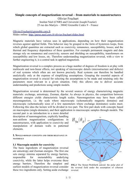 Magnetization reversal - Abstract