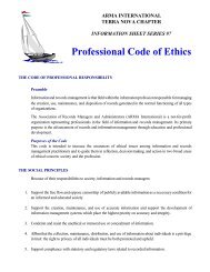 Professional Code of Ethics - ARMA Terra Nova Chapter