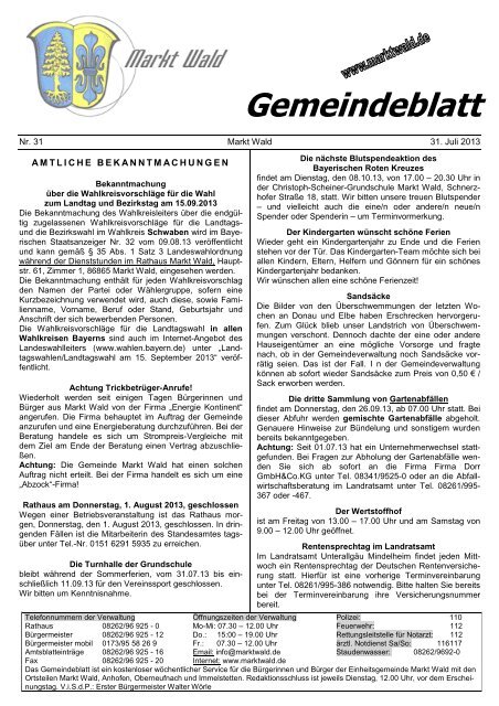 Download (PDF - 237 KB) - Marktgemeinde Markt Wald