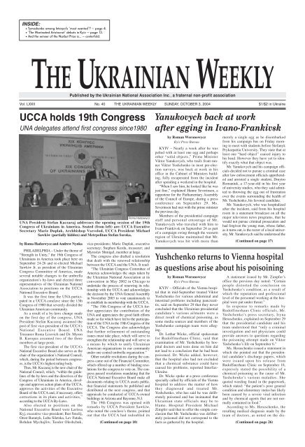 UCCA holds 19th Congress - The Ukrainian Weekly
