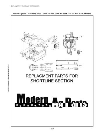 Replacment parts for shortline section