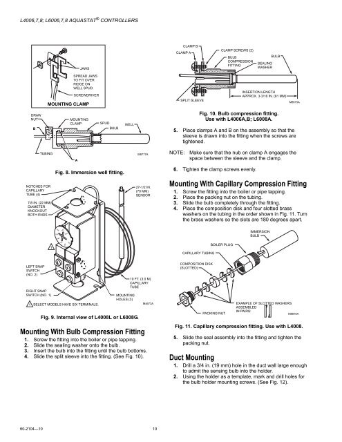 60-2104-10 - L4006,7,8; L6006,7,8 Aquastat ... - PexSupply.com