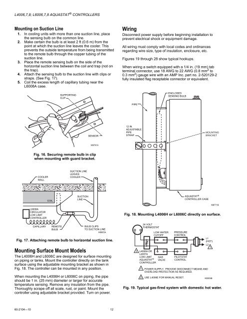 60-2104-10 - L4006,7,8; L6006,7,8 Aquastat ... - PexSupply.com