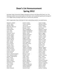 Dean's List Announcement Spring 2012 - Kennebec Valley ...