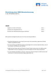 Einrichtung HBCI-Benutzerkennung - VR-Bank Landau eG