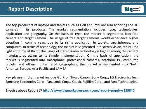 2013-2020 Global 3D Camera Market Research Report,Forecast