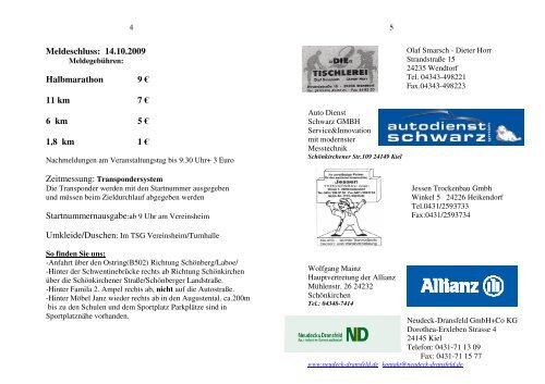 Flyer 2009 DIN A5 Format - TSG Concordia Schönkirchen