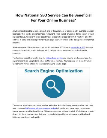 How National SEO Service Can Be Beneficial For Your Online Business?