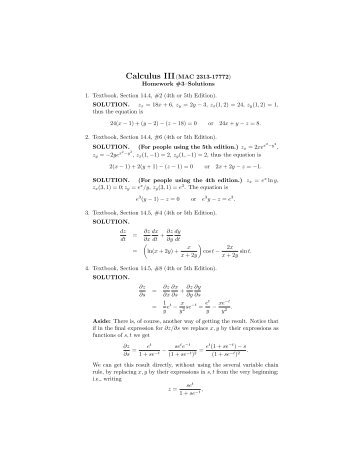 Calculus III(MAC 2313-17772) Homework #3–Solutions 1. Textbook ...