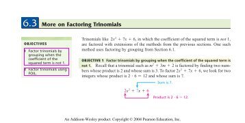 6.3 More on Factoring Trinomials