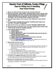 Tips for Filling Out Your Forms - Kings County Superior Court