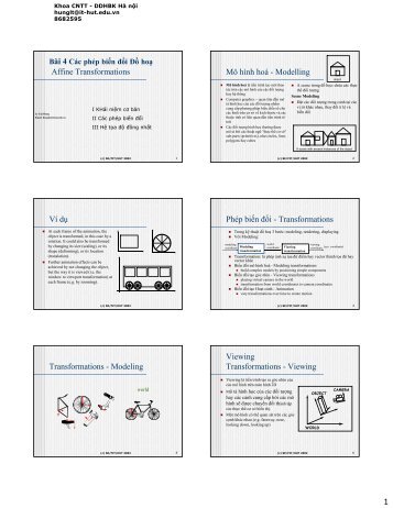 Affine Transformations MÃ´ hÃ¬nh hoÃ¡ - Modelling VÃ­ dá»¥ PhÃ©p biáº¿n Äá»i ...