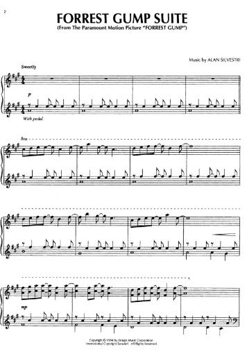 Alan Silvestri â Forrest Gump Suite - Daily Piano Sheets