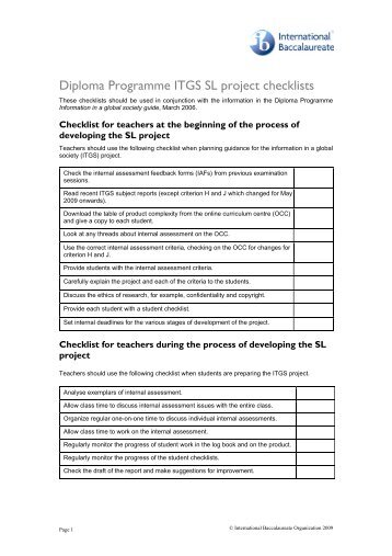 Diploma Programme ITGS SL project checklists - The Gandhi ...