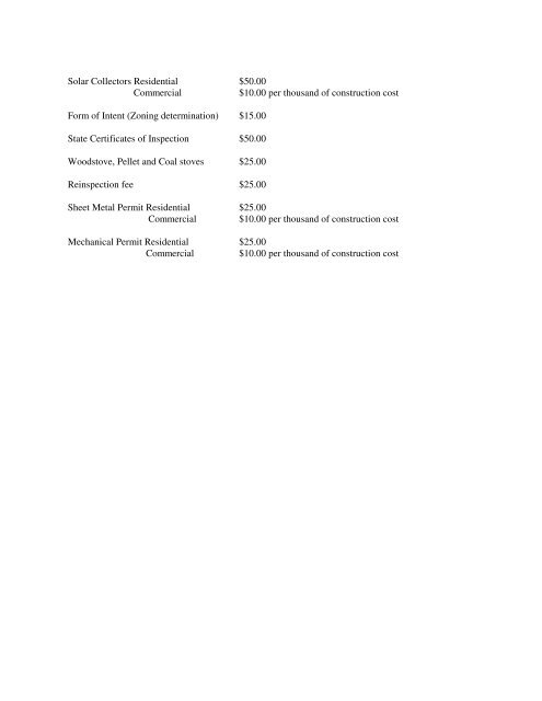 Building Dept Permit Fee Schedule - Town of Lunenburg