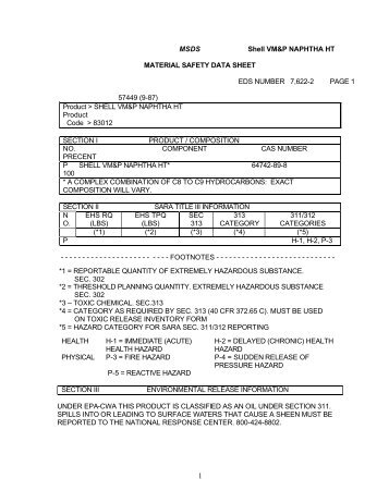 MSDS Shell VM&P NAPHTHA HT MATERIAL SAFETY DATA ...