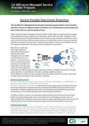 Service Provider Data Center Protection (455 KB PDF) - ARCserve