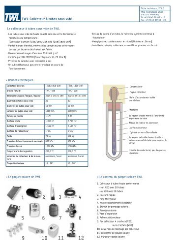 TWL-Collecteur ÃƒÂ  tubes sous vide - TWL-Technologie GmbH