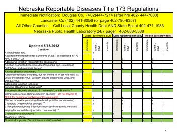 2012 Complete List of Communicable Diseases and Poisonings Chart