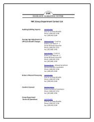IMC Group Department Contact List