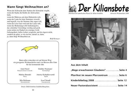 Wann Fa Ngt Weihnachten An Pfarrei Scheaÿlitz