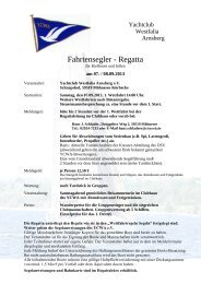 Ausschreibung Korsarenschwerter - Yachtclub Westfalia Arnsberg eV