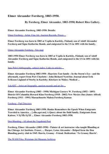 Download Elmer Alexander Forsberg, 1883-1950. pdf ebooks by ...