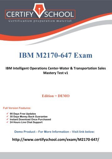 IBM M2170-647 CertifySchool Exam Actual Questions (PDF)
