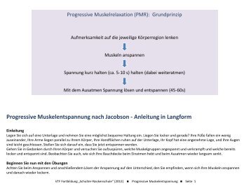 Progressive Muskelentspannung nach Jacobson - bei Physiobase