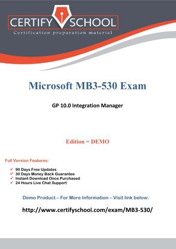 Microsoft MB3-530 CertifySchool Exam Actual Questions (PDF)
