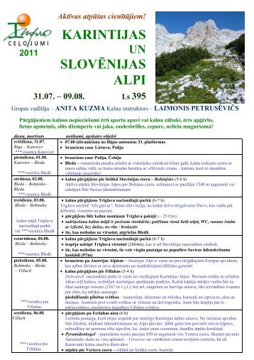 KARINTIJAS SLOVĒNIJAS ALPI