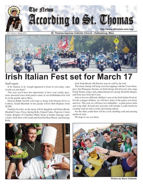 Irish Italian Fest set for March 17 - St. Thomas Aquinas Catholic ...