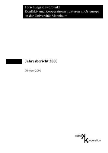 Jahresbericht 2000 - FKKS - UniversitÃ¤t Mannheim