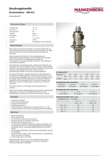 Druckregelventile - Mankenberg