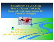 Molecular Approach to Identify Source of Fecal Contamination EPA ...