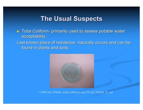 Molecular Approach to Identify Source of Fecal Contamination EPA ...