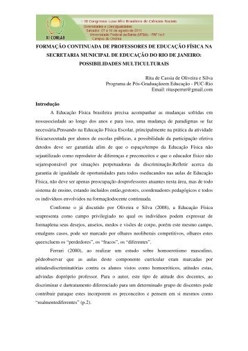 formaÃƒÂ§ÃƒÂ£o continuada de professores de educaÃƒÂ§ÃƒÂ£o fÃƒÂ­sica na ...