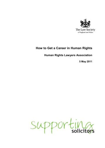 How to Get a Career in Human Rights - The Law Society ...