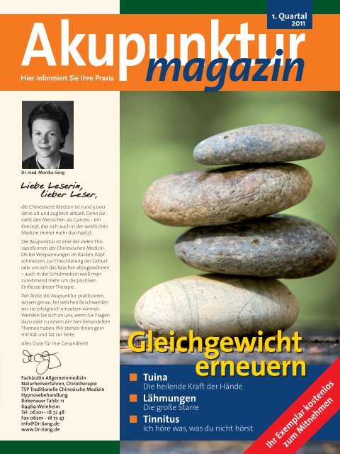 Akupunkturmagazin 1. Quartal 2011 - Traditionelle Chinesische ...