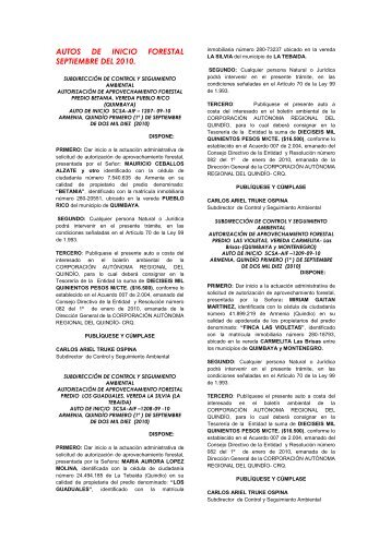 Boletín Ambiental Septiembre 2010 - Corporación Autónoma ...