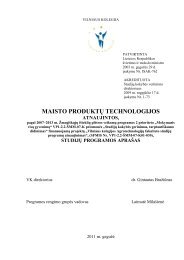 Maisto produktÅ³ technologijos studijÅ³ programos apraÅ¡as - VIKO ...