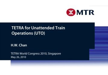 TETRA for Unattended Train Operations (UTO) - Motorola Solutions