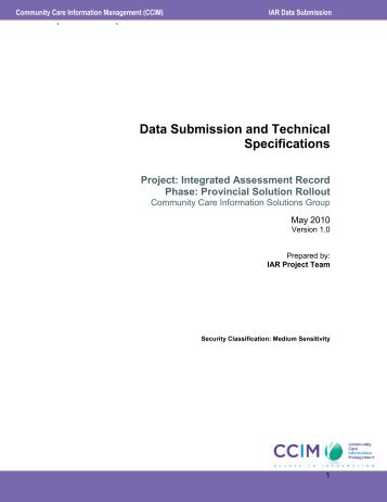 Data Submission and Technical Specifications (PDF - CCIM